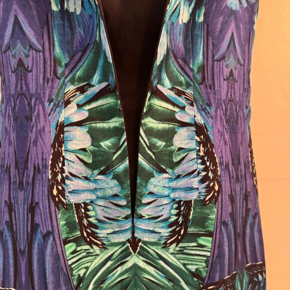 Peacock Print Bodycon Dress – Medium - Picture 2 of 4